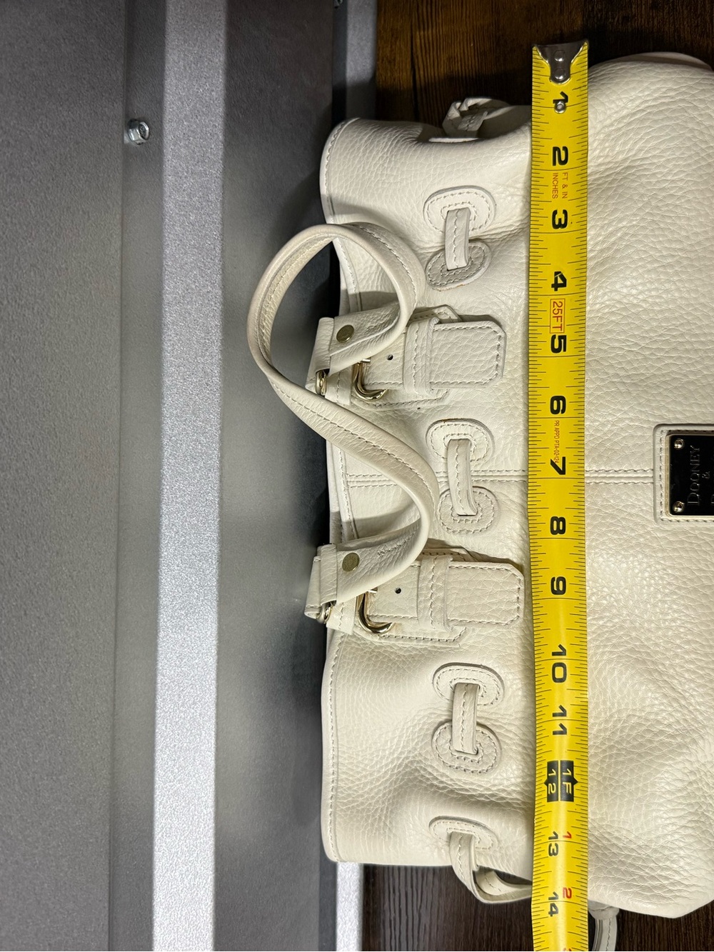 Dooney & Bourke CHIARA Hand Bag Purse White Pebble Grain Leather and Pink Great - Picture 9 of 10